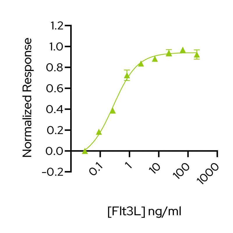 Qkine recombinant Flt3L protein - bioactivity graph